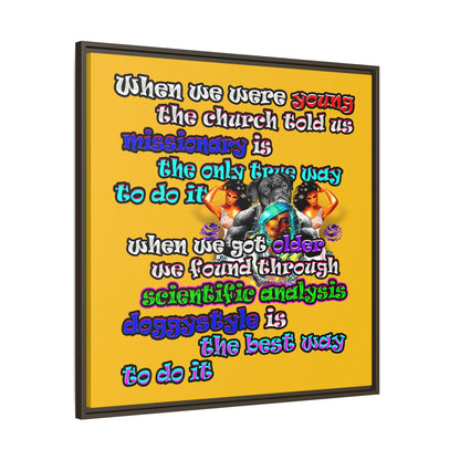 doggystyle - framed canvas art (yellow)