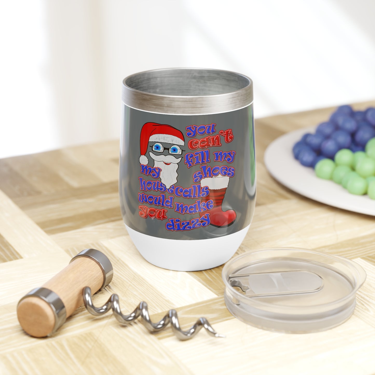 santa's shoes - Chill Wine Tumbler (dark grey)