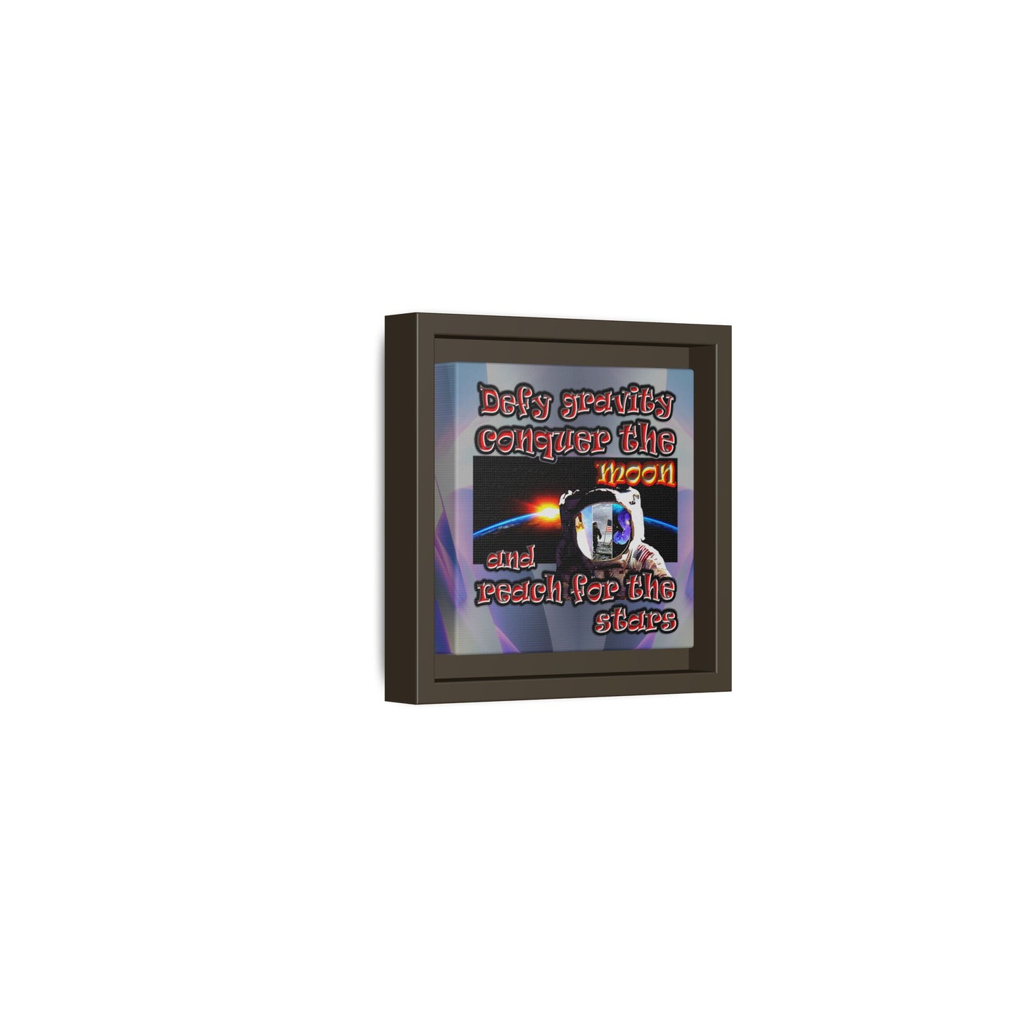 defy conquer reach - framed canvas art (grey-pink wave)