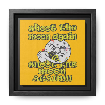 shoot the moon again - framed canvas art (yellow)