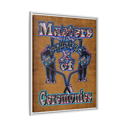em cee squared - framed canvas art (brown papyrus)
