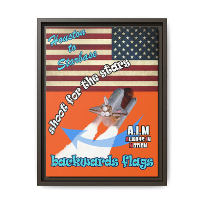 shoot for the stars - framed canvas art (orange)