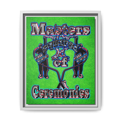 em cee squared - framed canvas art (green turf)