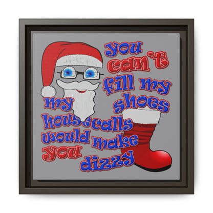 santa's shoes - framed canvas art (grey)