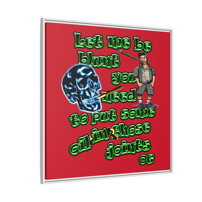 og - framed canvas art (dark red)
