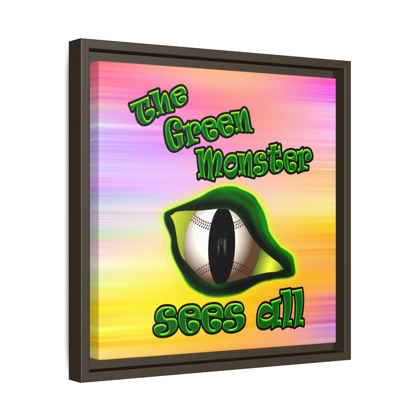 green monster - framed canvas art (color blur)