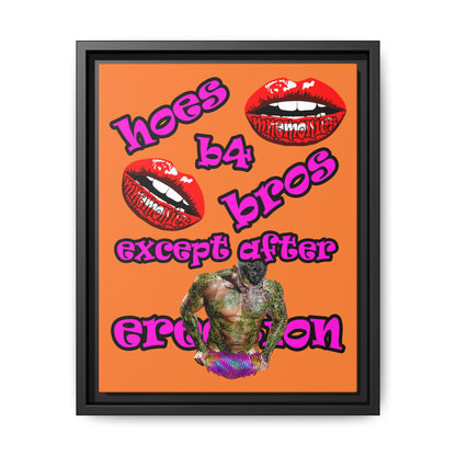 hoes b4 bros - framed canvas art (crusta)