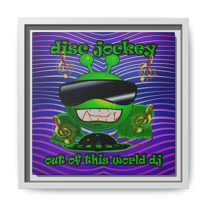 disc jockey - framed canvas art (purple wave)