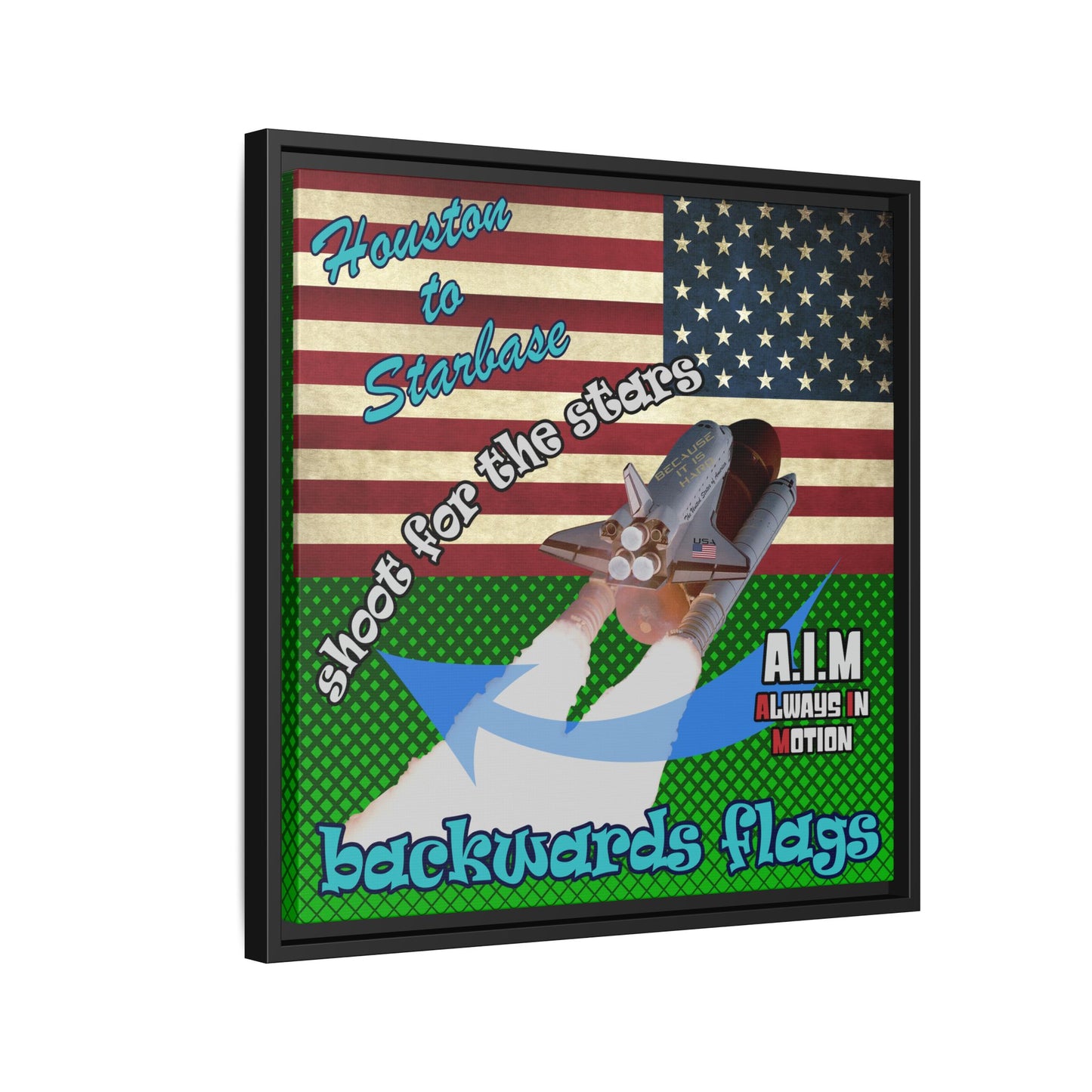 shoot for the stars - framed canvas art (logo green)
