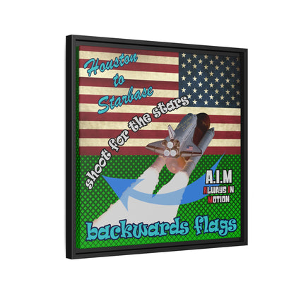 shoot for the stars - framed canvas art (logo green)