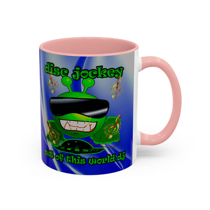 disc jockey - Accent Mug (blue-white wave)