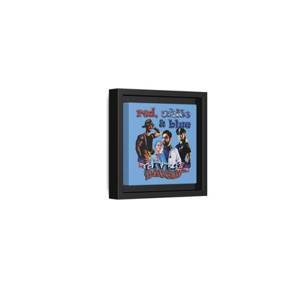 rw&b lives matter - framed canvas art (light blue)