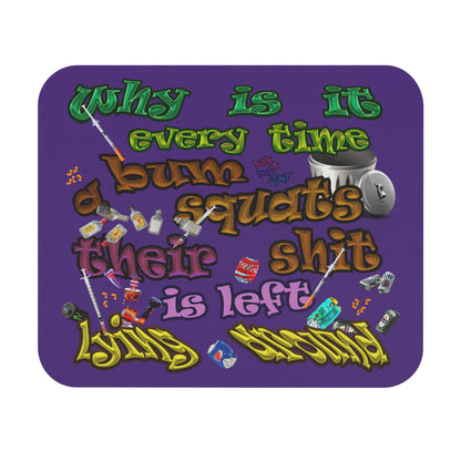 the bum's shit - Mouse Pad (Rectangle) (purple)