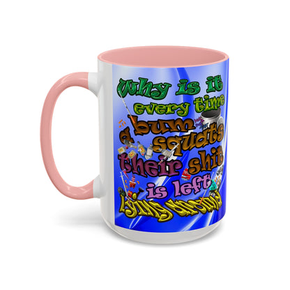 the bum's shit - Accent Mug (blue-white wave)