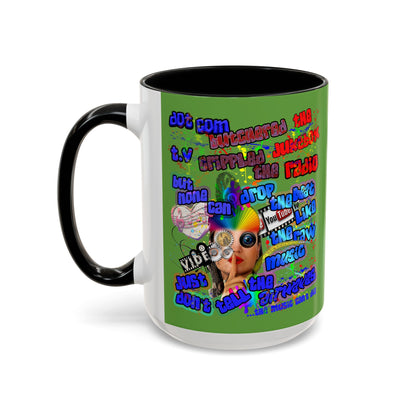 drop the beat - Accent Mug (green)