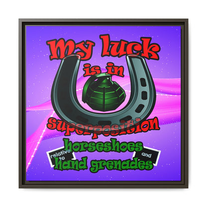 my luck - framed canvas art (purple-pink wave)