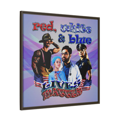 rw&b lives matter - framed canvas art (light blue-pink wave)