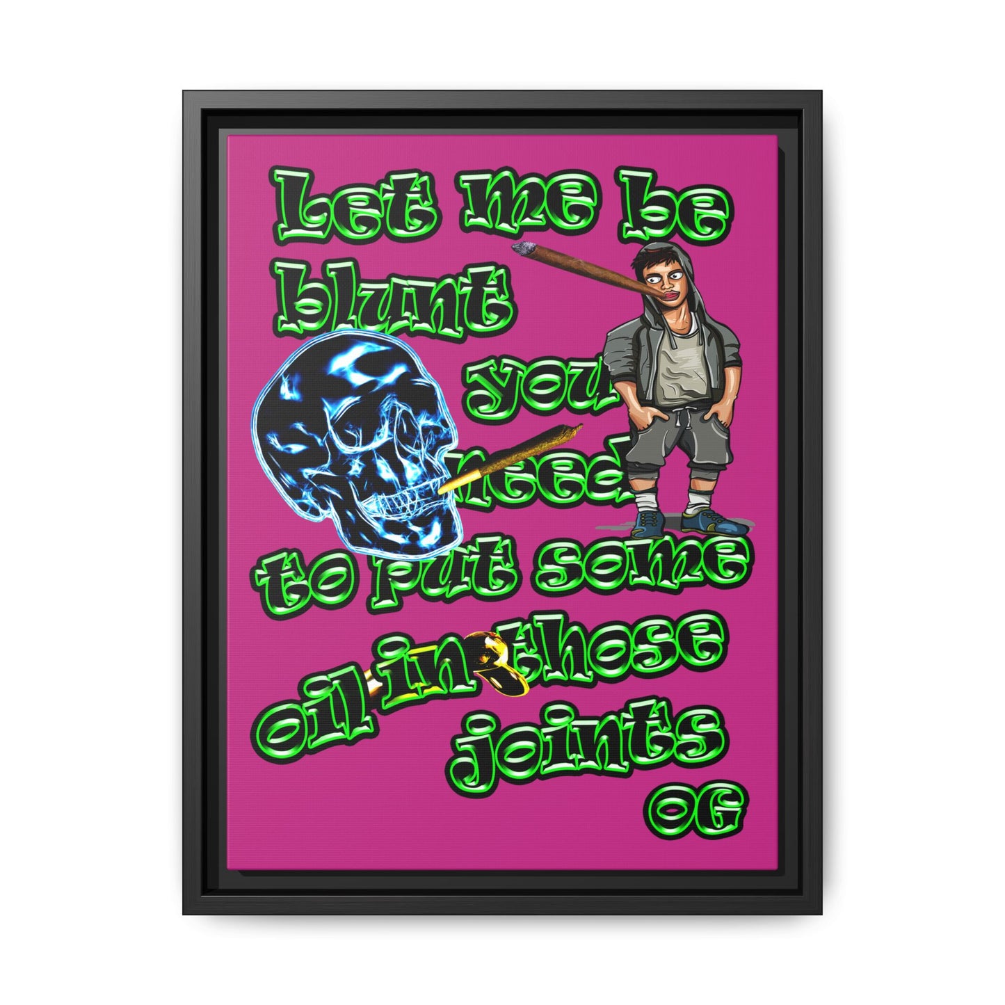 og - framed canvas art (pink)