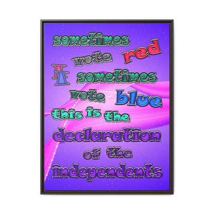 declaration of the independents - framed canvas art (purple-pink wave)
