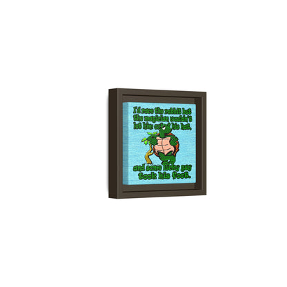 turtle race - framed canvas art (faded blue)