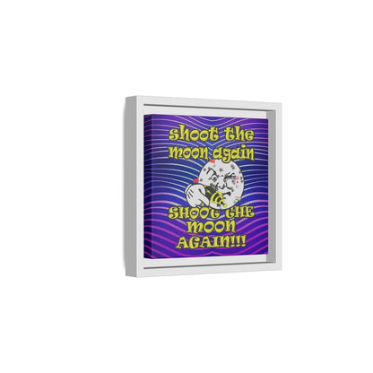 shoot the moon again - framed canvas art (purple wave)