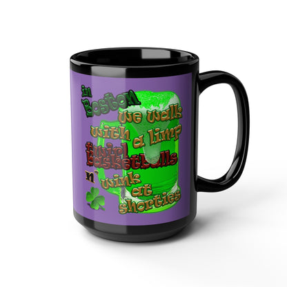 celtics logo - Black Mug (light purple)
