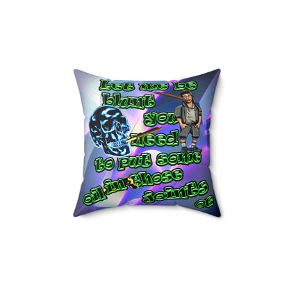 og - Spun Polyester Square Pillow - (grey-pink wave)