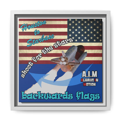 shoot for the stars - framed canvas art (dark blue)