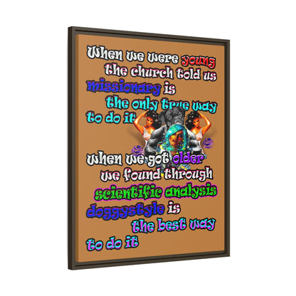 doggystyle - framed canvas art (light brown)
