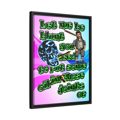 og - framed canvas art (light blue-pink wave)