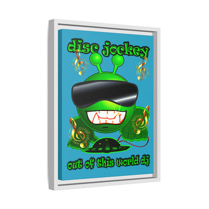 disc jockey - framed canvas art (turquoise)