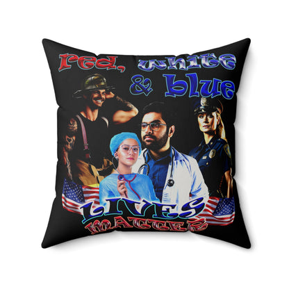 rw&b lives matter - Faux Suede Square Pillow - (black)