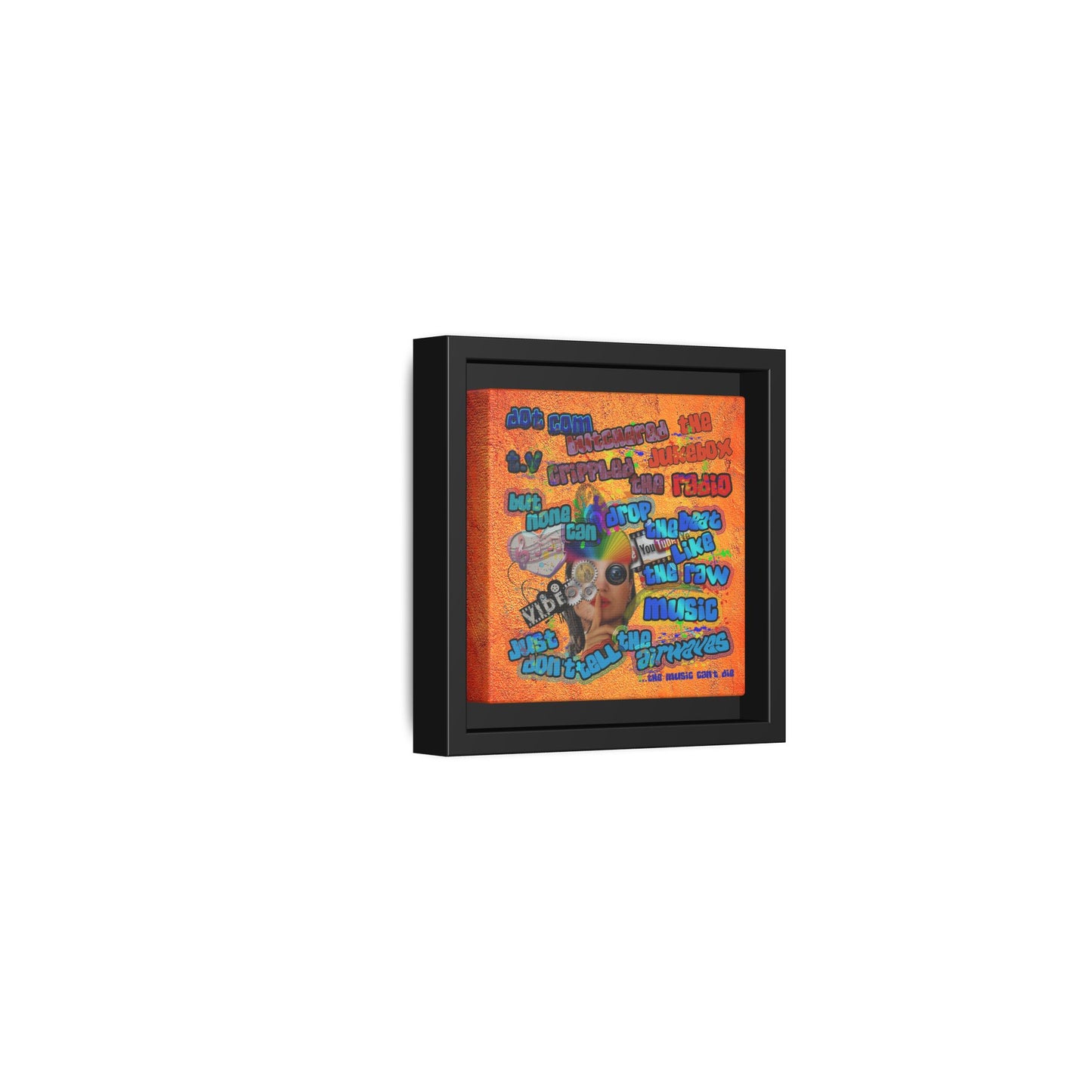 drop the beat - framed canvas art (burnt orange)