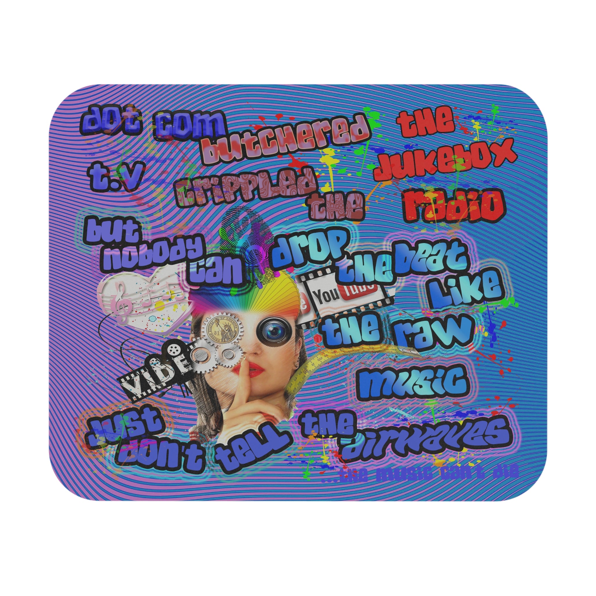 drop the beat - Mouse Pad (Rectangle) (light blue-purple wave)