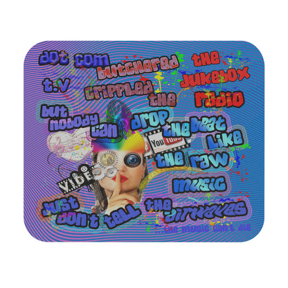 drop the beat - Mouse Pad (Rectangle) (light blue-purple wave)