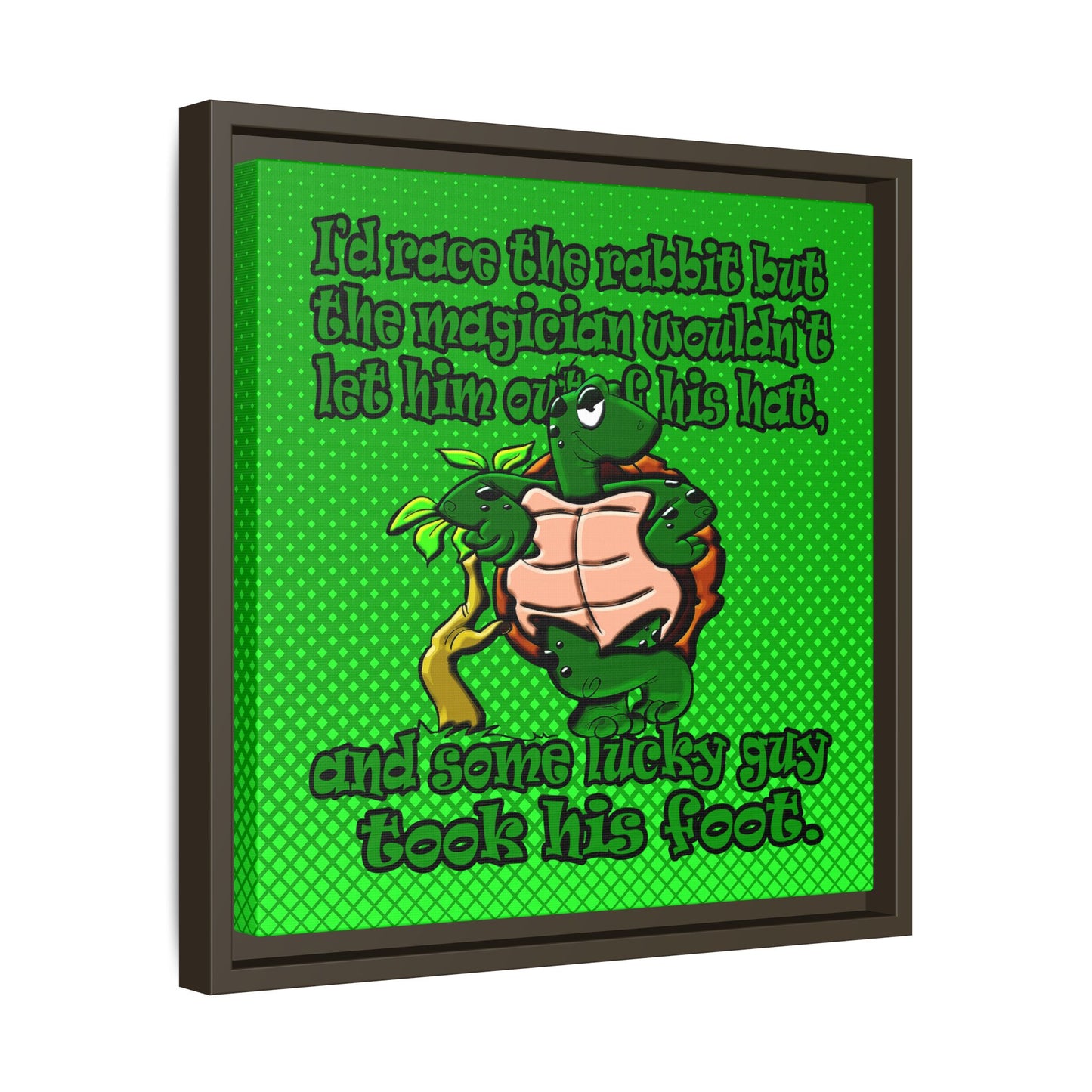 turtle race - framed canvas art (logo green)
