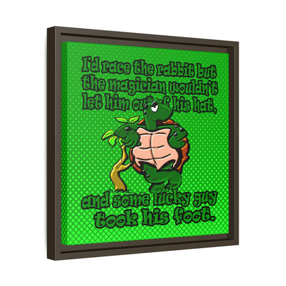 turtle race - framed canvas art (logo green)