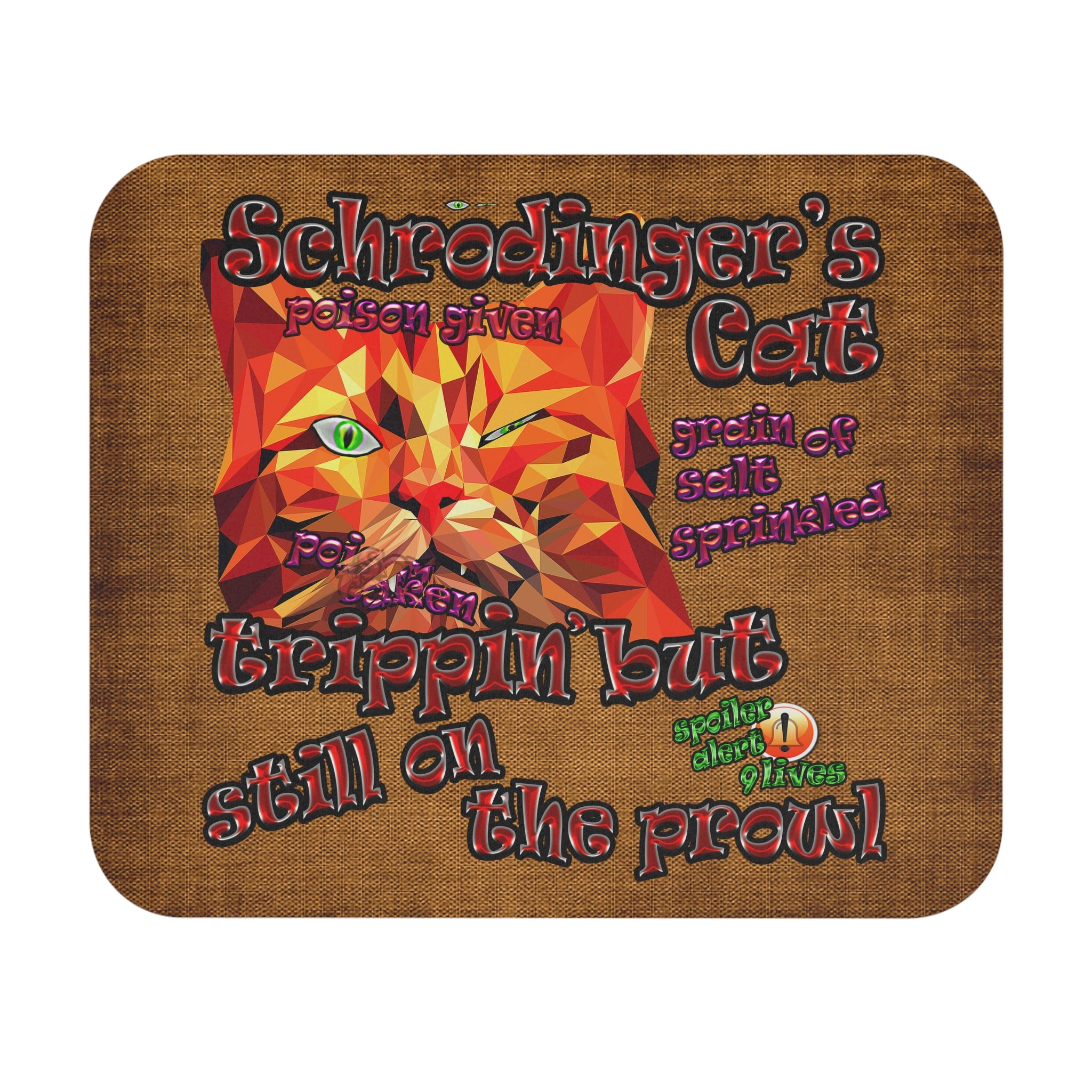 schrodinger's cat - Mouse Pad (Rectangle) (brown papyrus)