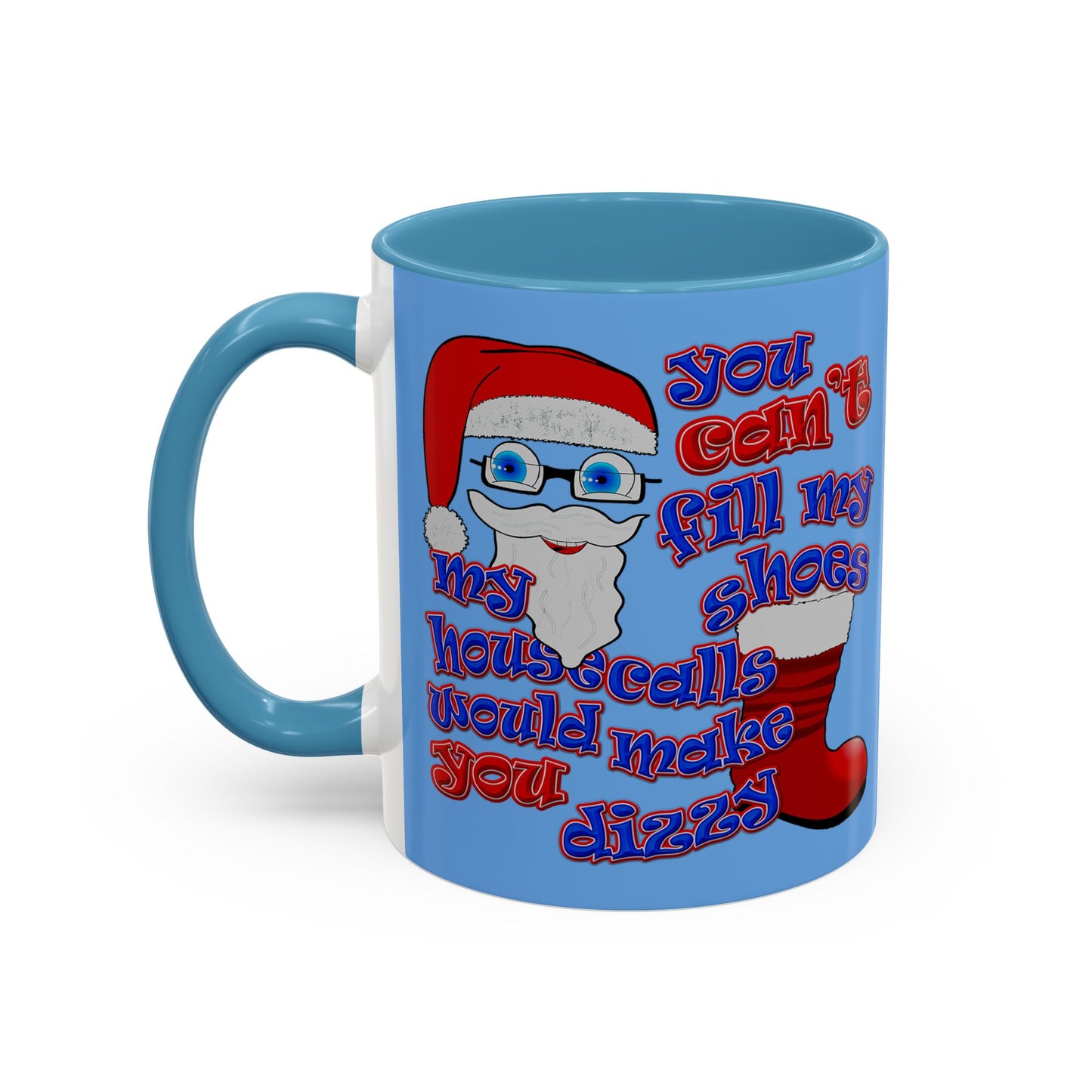santa's shoes - Accent Mug (light blue)