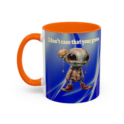 I don't care that your grey - Accent Mug (blue-white wave)