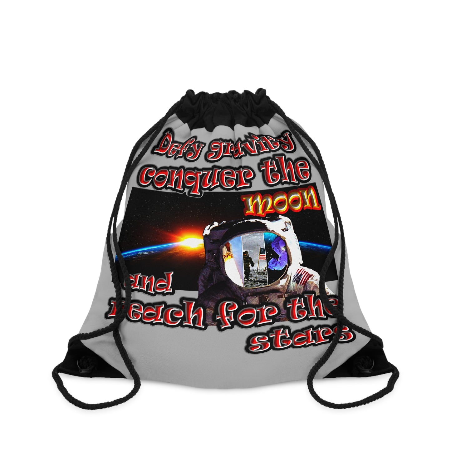 defy conquer reach - Drawstring Bag (light grey)