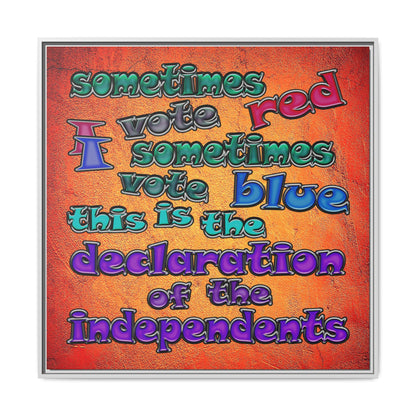 declaration of the independents - framed canvas art (burnt orange)