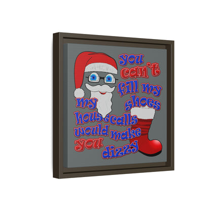santa's shoes - framed canvas art (dark grey)