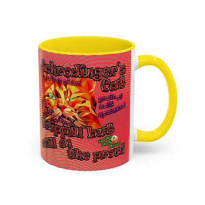 schrodinger's cat - Accent Mug (yellow-orange wave)