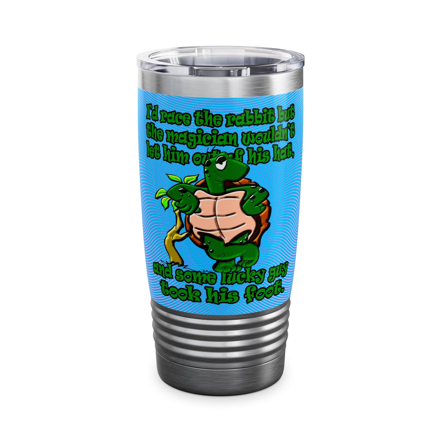 turtle race - Ringneck Tumbler, 20oz (light blue-purple wave)