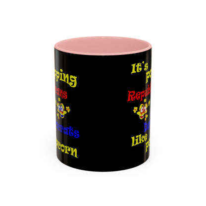 popping like popcorn - Accent Mug (black)