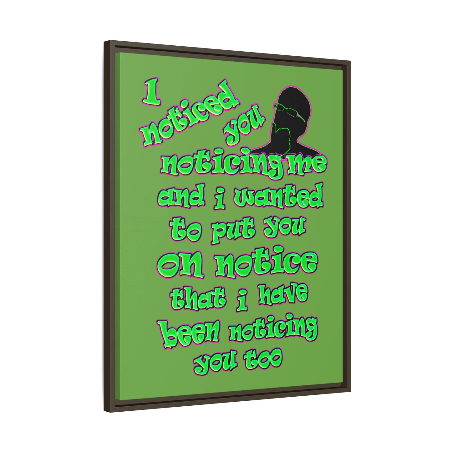 noticed you noticing - framed canvas art (green)