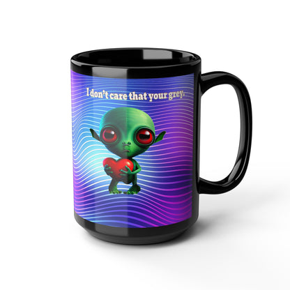 I don't care that your grey - Black Mug (purple wave)
