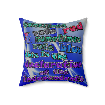 declaration of the independents - Spun Polyester Square Pillow - (blue-white wave)