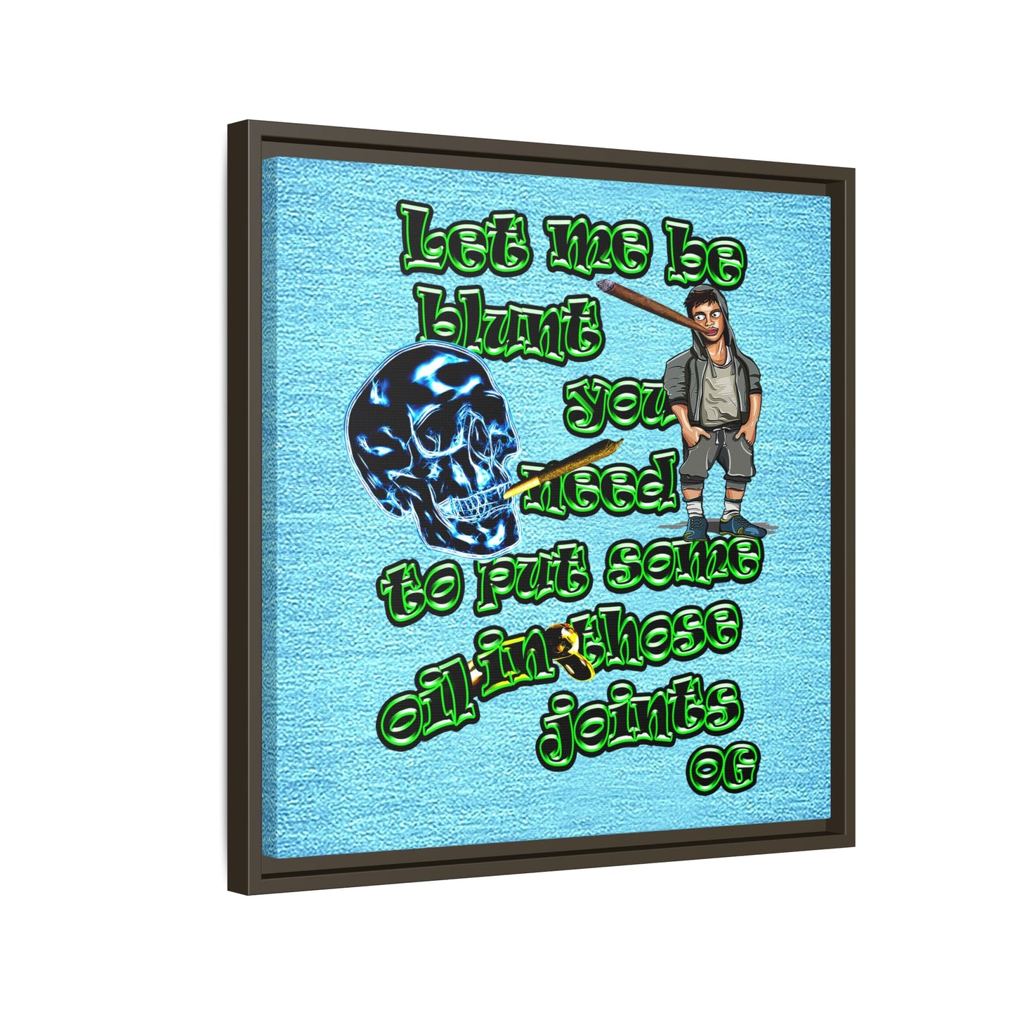 og - framed canvas art (faded blue)